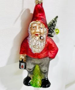 Scout Dwarft Ornament - Red - Mercury Glass