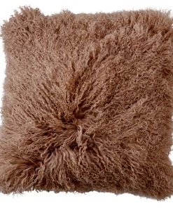 Scout House Gifts Mongolian Sheepskin Cushion - Camel 40 Cm