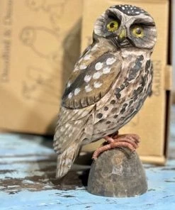Scout House Gifts Hand Carved Wooden Owl