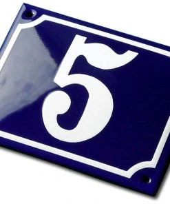 Scout House Gifts Enamel House Numbers From France In Traditional Deep Cobalt Blue