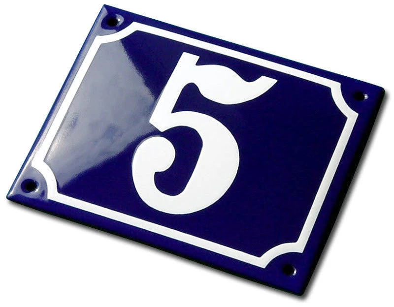 Scout House Gifts Enamel House Numbers From France In Traditional Deep Cobalt Blue 4 Scout House Gifts Enamel House Numbers From France In Traditional Deep Cobalt Blue