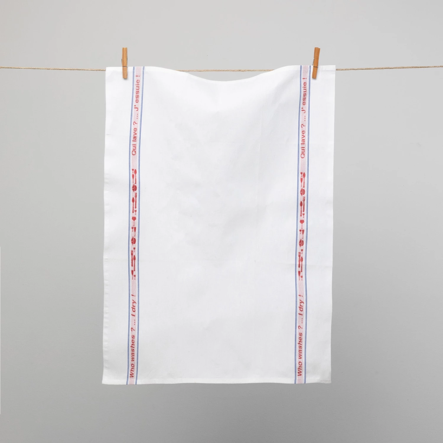 French 100% Cotton With Red Who Washes Tea Towel By Charvet Editions Homewares 3 French 100% Cotton With Red Who Washes Tea Towel By Charvet Editions Homewares