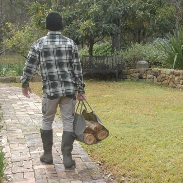 Scout Homewares Waxed Canvas Log Carrier 5 Scout Homewares Waxed Canvas Log Carrier